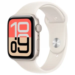 Apple Watch SE 3 2025, 44 мм, алюминий цвета "Starlight", Sport Band "Starlight", размер S/M (MEHG4)