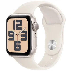 Apple Watch SE LTE 2024, 40 мм, алюминий цвета "Сияющая звезда", Starlight Sport Band, M/L (MXG03)