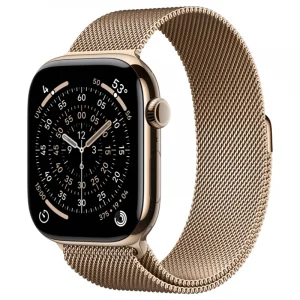 Apple Watch Series 11 GPS + Cellular, 42 мм, Gold Titanium, Миланская петля "Gold" (MF8Y4)