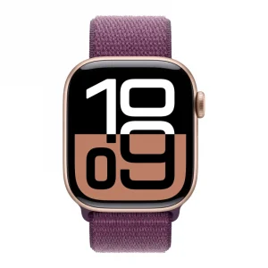 Apple Watch Series 10, 46 мм, алюминий цвета «розовое золото», спортивный браслет цвета "Plum" (MWWV3)