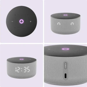 Умная колонка Яндекс Станция Мини 3 с часами, Серый (YNDX-00027GRY)