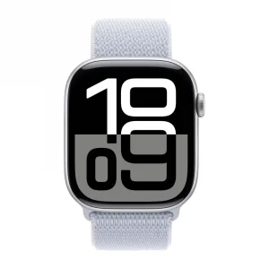 Apple Watch Series 10, 46 мм, серебристый алюминий, спортивный браслет цвета "Blue Cloud" (MWWN3)