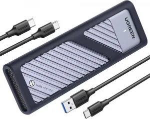 Корпус SSD Ugreen CM559 M.2NVME с кабелем USB-C-USB-C, 10 Гбит/с, Серый