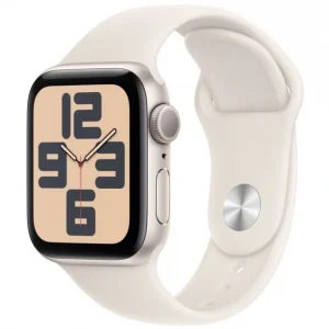Apple Watch SE LTE 2024, 44 мм, алюминий цвета "сияющая звезда", Starlight Sport Band, S/M (MRGV3)